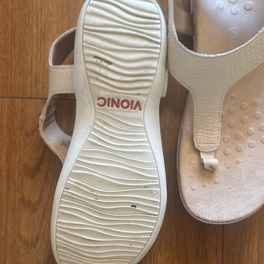 Vionic Cream Sandals With Adjustable Slingback An… - image 2